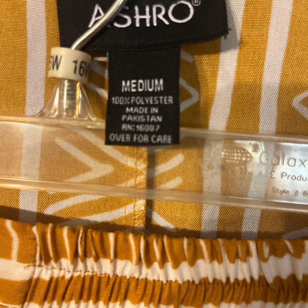 Ashro Mustard and White Patterned Pants